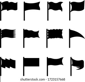 Collection of different flags isolated on white