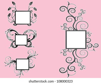 Collection of different floral frames/Vector illustration