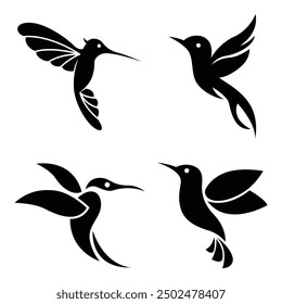 Collection of different flying bird logos. Vector illustration