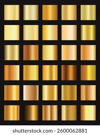 Collection of different gold gradient color palettes