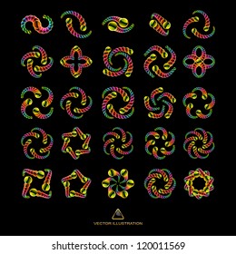 Collection of different graphic elements for design.