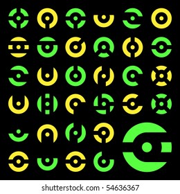Collection of different graphic elements for design.