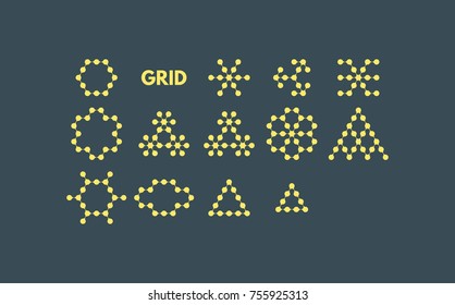 Collection of different graphic elements for design. Technology symbol set. Vector illustration.