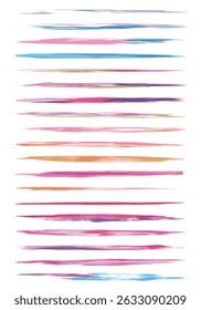 Collection of different Hand drawn colored brush strokes isolated on white background. Collection of hand drawn templates. Can be used and edit easily. Perfect for digital art, banners. EPS 10