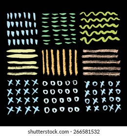 Collection of different homemade textures made by marker.