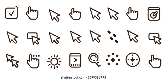 collection different icons including arrows symbol circle