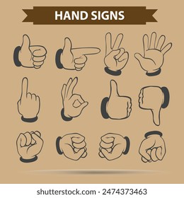 Collection of Different Images of Hands Giving Thumbs Up Vector Art Illustration, Ideal for Positive Feedback, Approval Icons, and Social Media Graphics