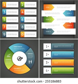 Collection of different infographic vector elements and templates.