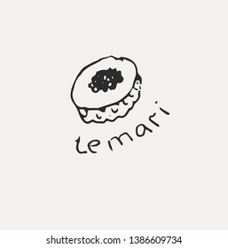 Collection of the different japanese food. Hand drawn line art set of the food icon