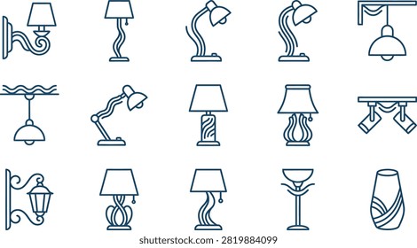 Collection of different lamp designs and shapes