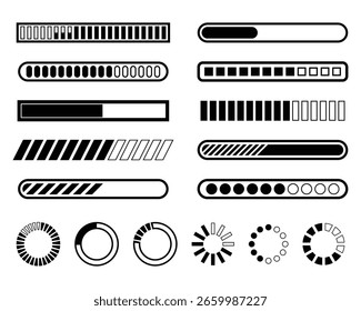 Collection of different loading icon illustration