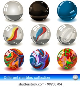 Collection of different marbles - eps 10 images