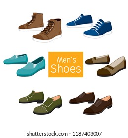 Collection Of Different Men's Shoes Pair, Footwear, Fashion, Objects