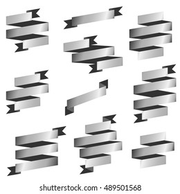 collection of different modern banners colored silver