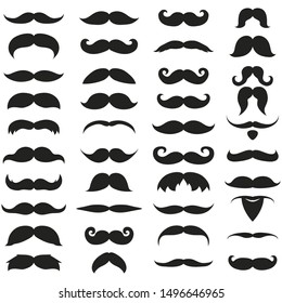 Collection of different mustache and beard of men