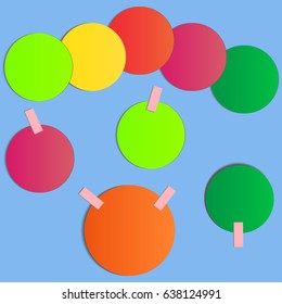 Collection of different paper stickers. Vector illustration