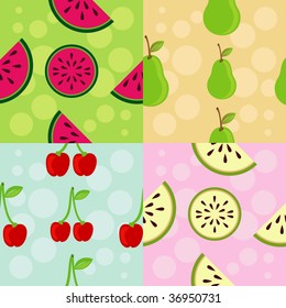 Collection of different patterns, fruit theme.
