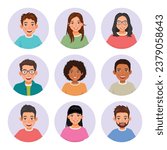 Collection of different people avatars profiles