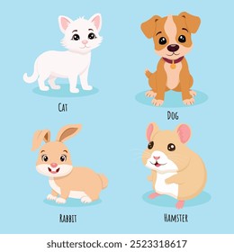 Recolha de diferentes animais de companhia