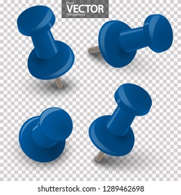 collection of different pin needles in one color with vector transparency