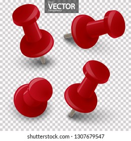 collection of different pin needles in one color with vector transparency