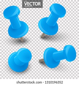collection of different pin needles in one color with vector transparency