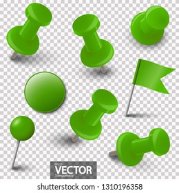collection of different pin needles in one color with vector transparency