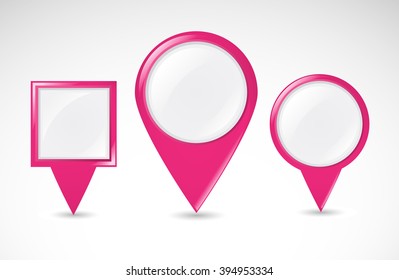 Collection of different pointer button shapes on white background. Vector art.