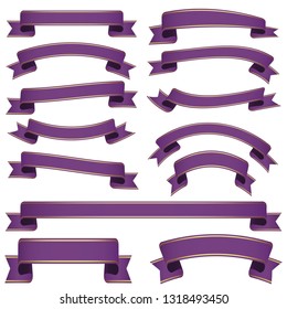 collection of different purple ribbons