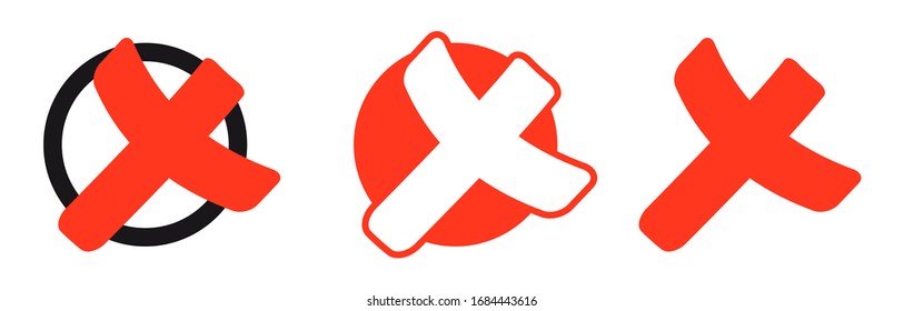 collection of different red voting or election crosses