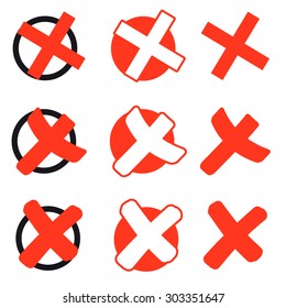collection of different red voting or election crosses