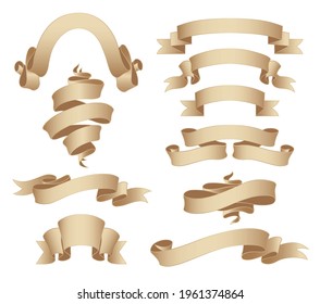 Collection Of Different Ribbon Set Vintage Vector  
