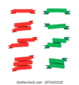 Collection of different ribbons on a white background.