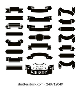 Collection of different ribbons vector illustration