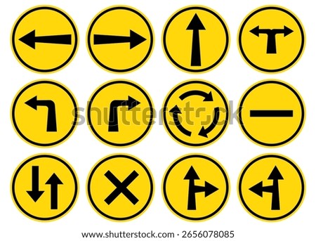 Collection of different road sign isolated on a white background. Set of road sign