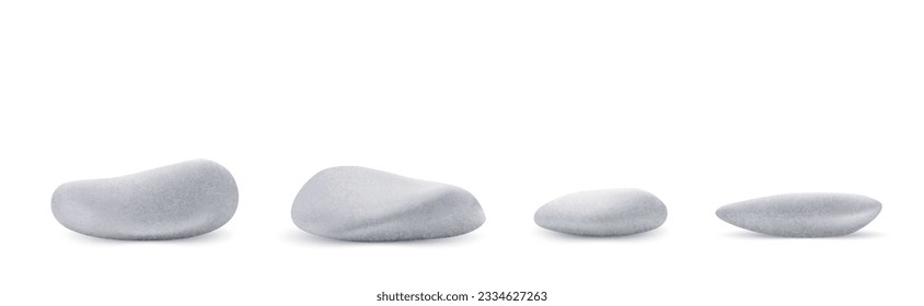Collection different rocks isolated on white background.Vector illustration