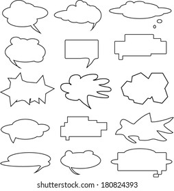 Collection of different shaped speech bubbles