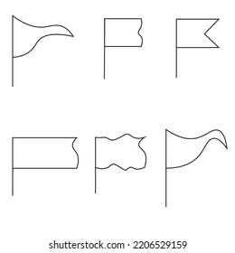 A collection of different shapes of flags outline . vector file.