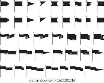 A collection of different shapes of flags and pennants.