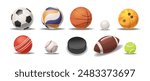 Collection Of Different Sports Balls, Including Soccer, Volleyball, Basketball, Bowling, Golf, Cricket, Baseball