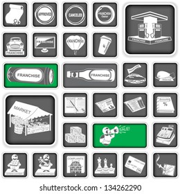 A collection of different squared business icons, part 2