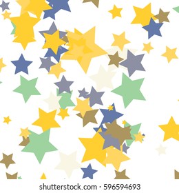 Collection of different star in various colors and sizes. 