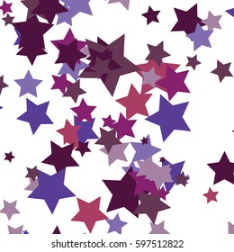 Collection of different star in various colors and sizes. 