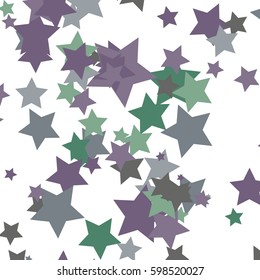 Collection of different star in various colors and sizes. 