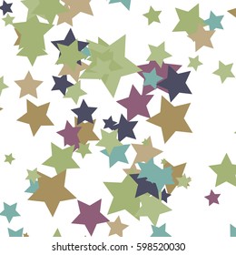 Collection of different star in various colors and sizes. 