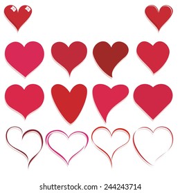 Collection different style of Hearts symbol set for Valentine's Day