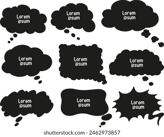 Collection of different styled speech bubbles