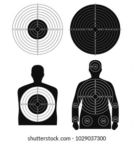 Collection of different targets for shooting template