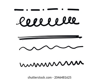 Collection of different thick ink brush strokes clipart images