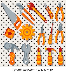 Collection of different tools icons, set 3